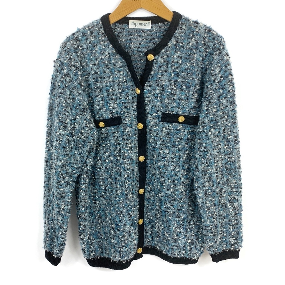 Italian Argomenti Blue Knit Sweater